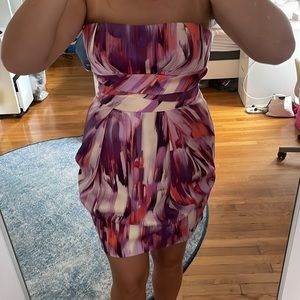 Max and Cleo beautiful strapless purple and white dress NWT